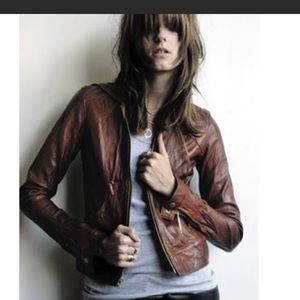 Mike & Chris cognac genuine leather jacket